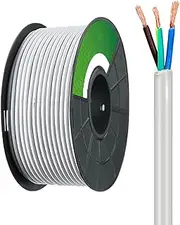30~130FT 3-core Pure Copper Electrical Wire 1mm² Flame RetardantPVC Cable Low Temperature Resistant Electronic Wire Suitable for Large Buildings Outdoor Facilities and Other Scenes(130FT(40M))