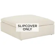 Classic Natural Linen Slipcover for Skye Peyton Ottoman