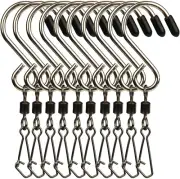 NICO SEE WONDER 10Pcs Swivel S Hooks Clips, Hanging Wind Spinners for Chimes Cry