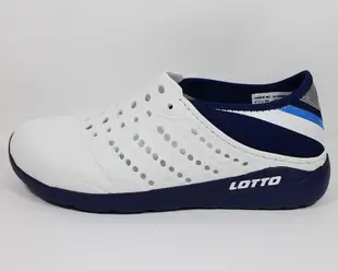 (E6)LOTTO 義大利 男鞋 洞洞鞋 踩後跟 涼鞋 雨鞋 水鞋 透氣LT2AMS6846白 (7.8折)