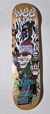 Vintage Wee Man Skateboard Deck Skull Y2K USA MTV Jackass Movie SIGNED 7.75