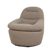 Nalini Swivel Lounge Chair - Granite Boucle