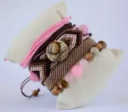 SADE Breakfast nook Handmade bracelet Brown jasper sunstone Pink quartz Brunch