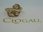 Welsh Clogau 9ct Yellow Gold Debutante Feather Tourmaline Ring size P