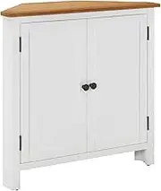 Corner Cabinet 80x33.5x78 cm Solid Oak Wood,Naturally-derived Oak Corner Cabinet with Shelf for Corner Spaces Storage Lockers