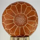 Ottoman Handmade Footstool Pouffe Moroccan Leather Brown Pouf Genuine Boho