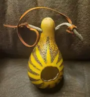 CRITTER ABODE Sunray Art Gourd RODWAN Original Pyrography & Alcohol Based Ink
