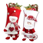 2 Pack Christmas Stockings Santa Claus Snowman Christmas Stockings Xmas Decor