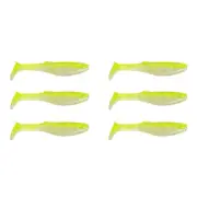 2x 3PK 5.5In Rapala Crush City Heavy Soft Plastic Paddle Tail Lures -Neon Pearl