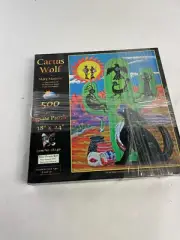 Cactus Wolf Mary Masters Sunsout 500 Piece Jigsaw Puzzle 18"x 24"