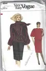 Vogue Sewing Pattern 8544, Vintage Top and Skirt, Size 12 - 14 -16, Uncut