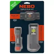 Nebo Triple Play Kit Headlamp Pocket Light Lantern Spotlight NEB-BND-0005
