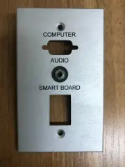 BTX Custom Aluminum Wallplate for Computer, Audio, Smart Board Connectors