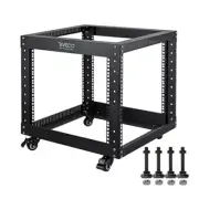 9u Open Frame Server Rack With Casters Heavy Duty 4 Post Quick Assembly 19inch