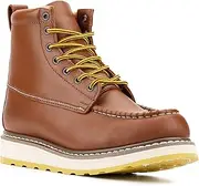 [Defencas] Men's SureTrack 6" & 8'' Leather Soft Toe Work Boot for Men, Goodyear Welt, Oil/Slip Resistant, Wedge Sole, Moc Toe Men's Work Boots, EH, 84994 & 86994