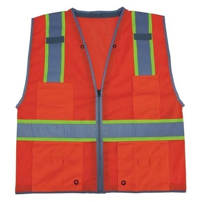 Condor High Visibility Vest,Class 2,5XL,Orange 11K788 Condor 11K788 5XL