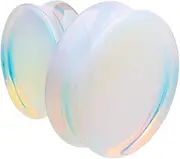 [Pierced Owl] Large Gauge Opalite Double Flared Plugs, Sold as a Pair