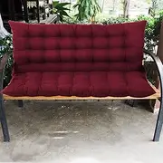 Outdoor Swing Bench Cushions with Backrest 2 or 3 Seat Wicker Chair Pads for Patio Garden Furniture Dark Red 100 * 100 * 8cm