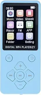 BT 5.0 HiFi MP3 Player with 1.8in Color Screen, 16GB Memory Card Included, 10 Hours Playtime, Noise Reducing Recorder, for Picture, Video, Book Recording (Blue)