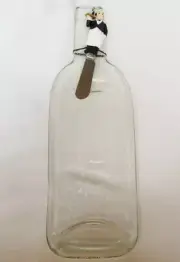 NEW Flat CLEAR Glass BOTTLE Serve CHEESE Hors d'oeuvres BOARD w/Cutter Spreader
