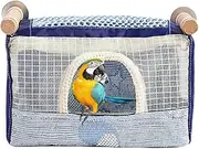 Bird Snuggle Shed - Breathable Suspend Cage Nest | Hanging Bird Shed Hut, Cloth & Mesh Parrot Cage Nest, Parakeet Hideaway Sleeping Bed For Lovebird, Cockatiel, African Grey, Small Birds