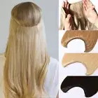 100% Remy Human Hair Extensions Invisible Headband Wire Hidden Weft Hair Blonde