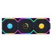 Lian Li Uni Fan 120mm SL Wireless Reverse Blade ARGB 4-Pin PWM Black Fan with 1.6in LCD Display with Controller - 3 Pack (12RSLLCD1W3B)