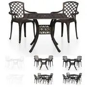 Bistro Set Cast Aluminium White Bar Table Chair Furniture 3/5 Piece vidaXL