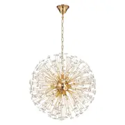Lerida Gold 9 Light Crystal Ball Chandelier 50cm Pendants Lights Telbix Lighting