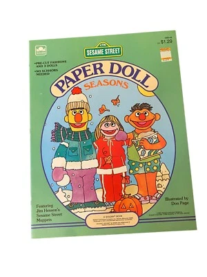Vintage Sesame Street Seasons Paper Dolls Bert Ernie Prairie Dawn 1984 Uncut