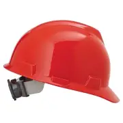 V-Gard Slotted Hard Hat Cap, Fas-Trac III Suspension, Red MSA 475363