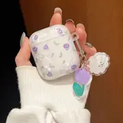 Airpods Case Cute Earbuds Case Protective Cover Skin With Keychain Airpods Accessories Compatible With Airpods Charging Case 2 & 1 (bright White)