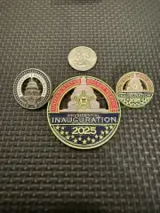 USSS 2025 Presidential Inauguration Challenge Coin & 2025 + 2017 Pin With Oath