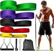 Resistance Bands, Pull Up Assist Bands - Workout Eexercise Long Resistance Bands Set for Working Out, Fitness, Training, Physical Therapy for Men Women