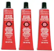 PRO SEAL 80726 RTV Silicone Sealant 3 PACK 3 oz Tube Red High Temp Sensor Safe