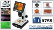 Lcd-Digital-Mikroskop-Video-Foto-Labor 10-500x-fach SAFE-9755 Micro-Sd Card