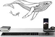Bohemian Metal Wall Art - 2-Piece Whale Decor For Home, Aesthetic Hanging Sculpture | Contemporary Housewarming Gift, House Warming Decor, uniique Entryway And Living Room Decoration