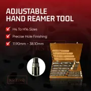 Adjustable Hand Reamers 11 Pcs Sizes H4 to H14 (15/32inch to 1.1/2inch) AU