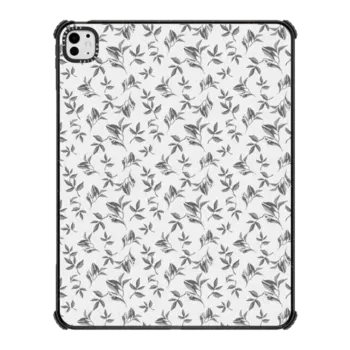 iPad Pro 13-inch (M4) iPad Impact Case Minimalist black white watercolor foliage floral
