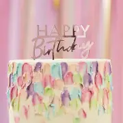 Ginger Ray Acrylic Pink Happy Birthday Cake Topper, Mix it Up