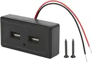 1 Pc USB Socket Outlet Panel, Car Socket, RV Bus Dual USB Panel Black 12‑24V Input Universal Modification