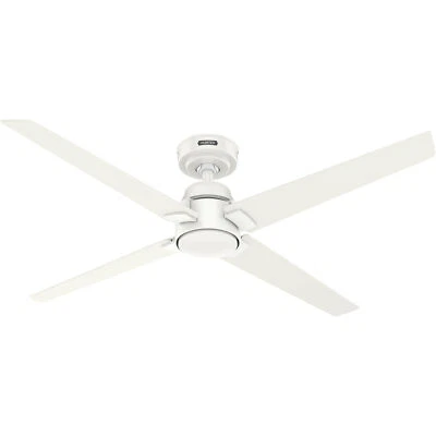 132cm Ceiling Fan with Remote Control Cordelia White Ventilator Without Light