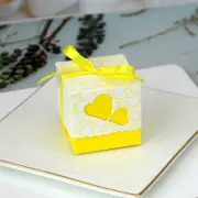 Love Heart Baby Shower Favour Boxes 10pk - Yellow