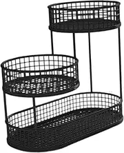 DimyFew Fruit Basket with 3 Levels, Fruit Bowl, Kitchen Shelf, Black, as described