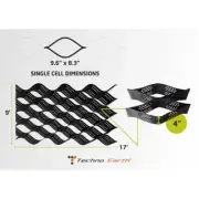 Techno Earth Plastic Paver 4"Hx108"Wx204"D Garden Center Black Ground Grid Large