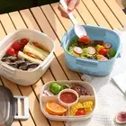 1 Set 1300ml Bento Box Leak Proof Pack Rice Fruit Food Container Storage Box