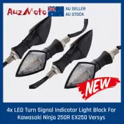 4x LED Turn Signal Indicator Light Black For Kawasaki Ninja 250R EX250 Versys