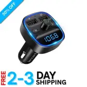 FM Transmitter Bluetooth Adapter Car Kit 2 USB Ports Hands-Free Music Streaming