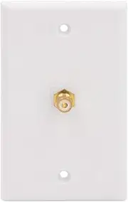 VCE Single RCA Connector Wall Plate for Subwoofer Audio Port-White