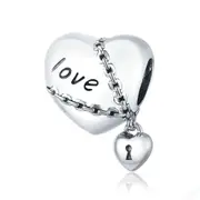 Silver plating Love Lock Charm for Bracelet Women Jewelry